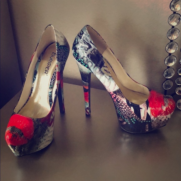 Bumper Shoes - Pointed toe stiletto platform heel